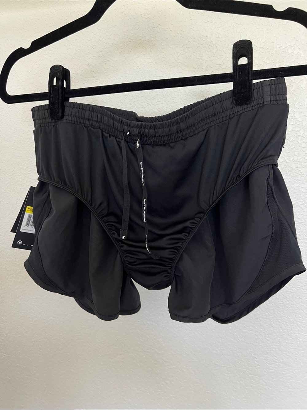 Nike Women's Black Running Shorts with White Swoosh Accent - Picture 6 of 6
